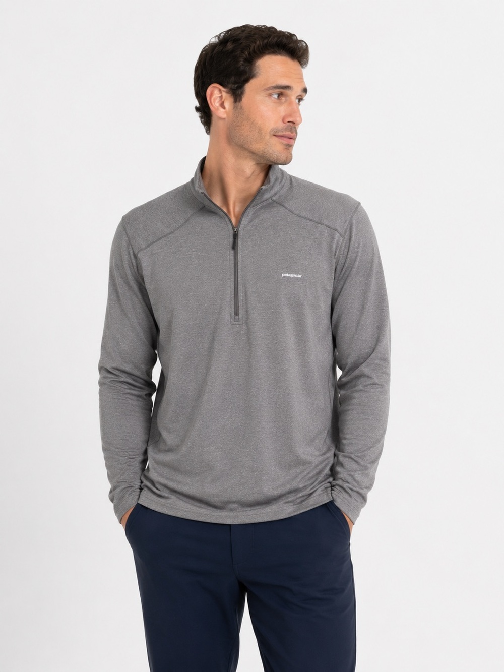 Patagonia Capilene 3 Midweight 1/4 Zip Pullover Men's Large Gray Base Layer